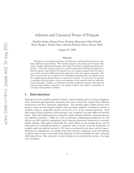 Adjoints and Canonical Forms of Polypols