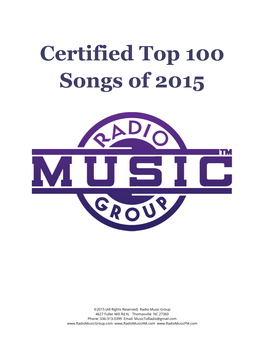Certified Top 100 Songs of 2015