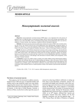 Monosymptomatic Nocturnal Enuresis