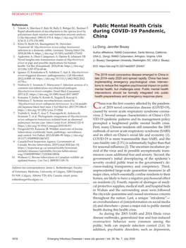 Public Mental Health Crisis During COVID-19 Pandemic, China