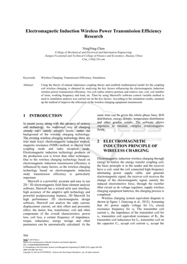 Electromagnetic Induction Wireless Power Transmission Efficiency Research