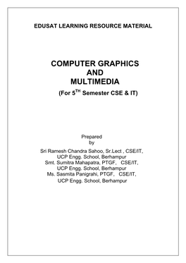 Computer Graphics and Multimedia