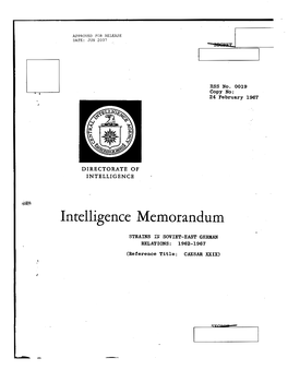 Intelligence Memorandum