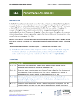 11.1 Performance Assessment