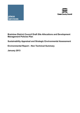 Braintree District Council Draft Site Allocations and Development Management Policies Plan