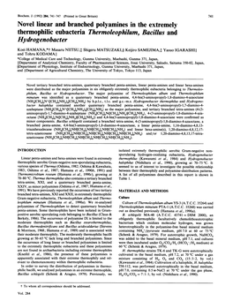 Thermophilic Eubacteria Thermoleophilum, Bacillus