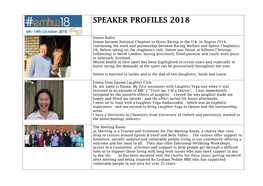 Speaker Profiles 2018