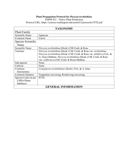 Draft Plant Propagation Protocol