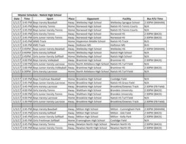 Athletic Schedule 5-1 Thru