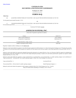 Form 10-Q Amtech Systems, Inc