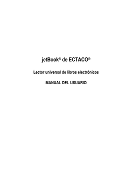 ECTACO® Jetbook® – Manual Del Usuario