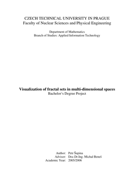 CZECH TECHNICAL UNIVERSITY in PRAGUE Faculty of Nuclear Sciences and Physical Engineering