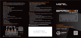 MD600 / MD600 RGB Version User Manual