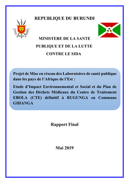 Etude D'impact Environnemental Et Social Et Du Plan De Gestion Des