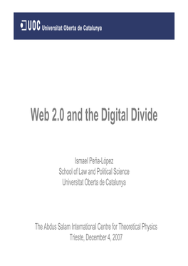 Web 2.0 and the Digital Divide