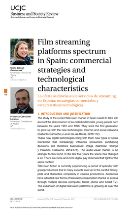 Film Streaming Platforms Spectrum in Spain