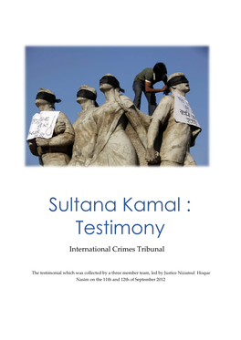 Sultana Kamal : Testimony