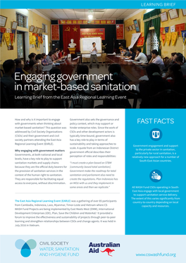 Engaging Government in Market-Based Sanitation Learning Brief from the East Asia Regional Learning Event