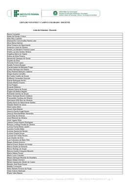 Lista De Votantes 7- Campus Colorado - Docente