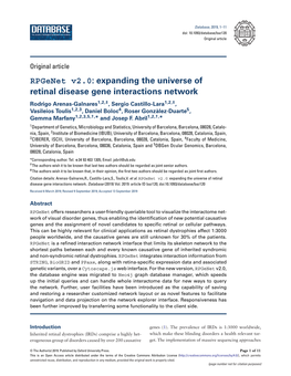 Expanding the Universe of Retinal Disease Gene Interactions Network