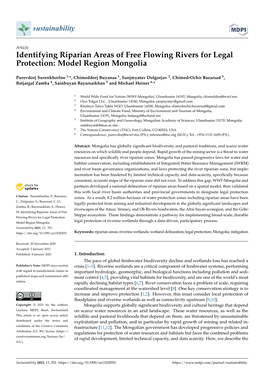 Identifying Riparian Areas of Free Flowing Rivers for Legal Protection: Model Region Mongolia