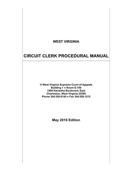 Circuit Clerk Procedural Manual