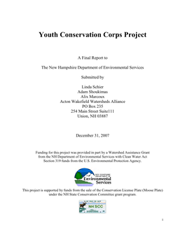 Youth Conservation Corps Project