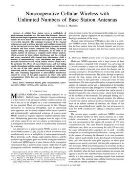 Noncooperative Cellular Wireless with Unlimited Numbers of Base Station Antennas Thomas L