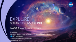 NASA Astrophysics Update