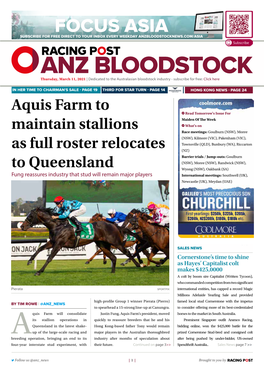 Focus Asia Subscribe for Free Direct to Your Inbox Every Weekday Anzbloodstocknews.Com/Asia