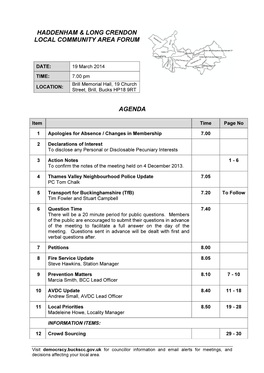 Haddenham & Long Crendon Local Community Area