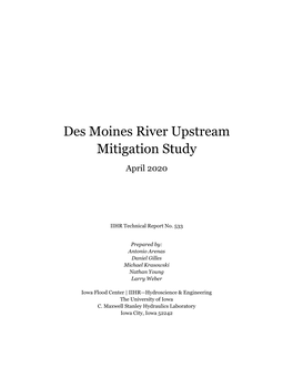 Des Moines River Upstream Mitigation Study April 2020