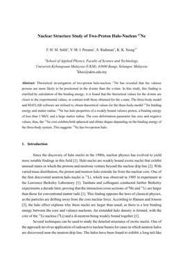 Nuclear Structure Study of Two-Proton Halo-Nucleus 17Ne Leave One Blank Line