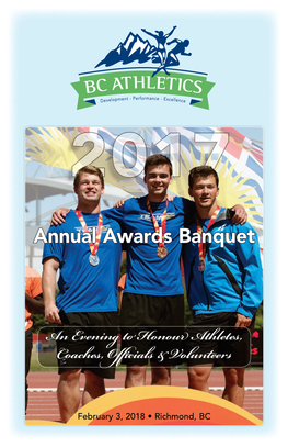 Annual Awards Banquet an Evening to Honour Athletes, Coaches