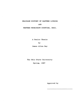 Drainage History of Eastern Licking and Western Muskingum Counties, Ohio