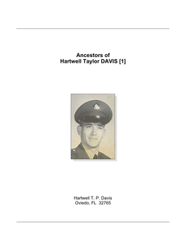 Ancestors of Hartwell Taylor DAVIS [1]