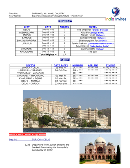 Itinerary City Date Nights Hotel Delhi