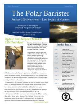 The Polar Barrister January 2014 Newsletter – Law Society of Nunavut