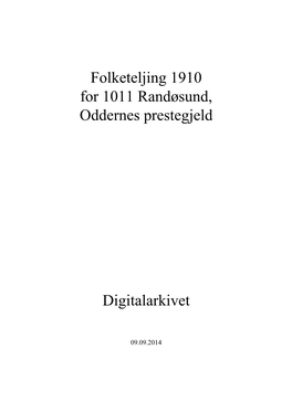 Folketeljing 1910 for 1011 Randøsund, Oddernes Prestegjeld Digitalarkivet