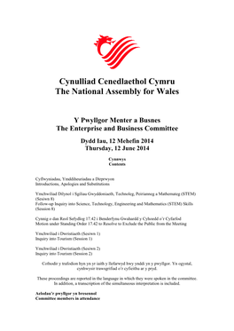 Cynulliad Cenedlaethol Cymru the National Assembly for Wales