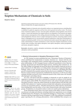 Sorption Mechanisms of Chemicals in Soils