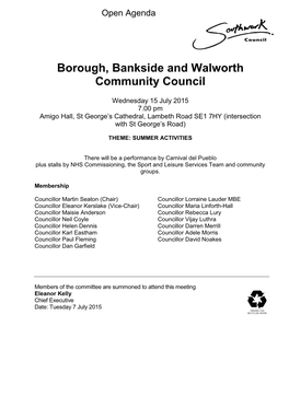 (Public Pack)Agenda Document for Borough, Bankside and Walworth Community Council, 15/07/2015 19:00