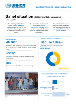 Sahel Situation (Tillbéri and Tahoua Regions) June – July 2021