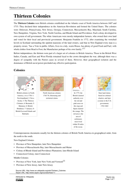 Thirteen Colonies 1 Thirteen Colonies