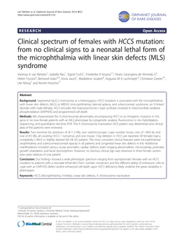 Clinical Spectrum of Females with HCCS Mutation: from No Clinical