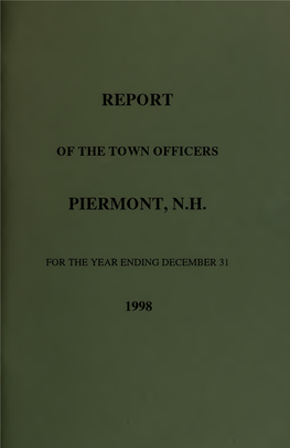 Annual Report of the Town of Piermont, New Hampshire