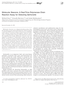 Molecular Beacons: a Real-Time Polymerase Chain Reaction Assay for Detecting Salmonella