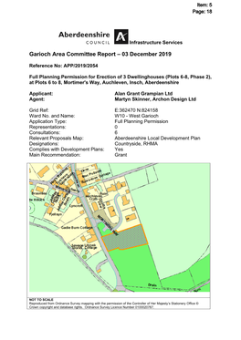 Erection of 3 Dwellings at Mortimer's Way, Auchleven Final Report