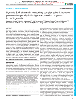 Dynamic BAF Chromatin Remodeling Complex Subunit Inclusion Promotes Temporally Distinct Gene Expression Programs in Cardiogenesis Swetansu K