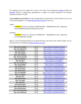 (D-MA) and Mckinley (R-WV) to Congressional Appropriators in Support of Increased Funding for the National Institutes of Health in FY 2014